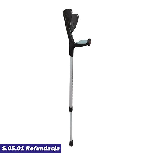 Kula łokciowa aluminiowa z miękkim uchwytem Armedical Softi Czarno Szare