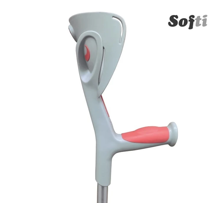 Kula łokciowa aluminiowa z miękkim uchwytem Armedical Softi Szare