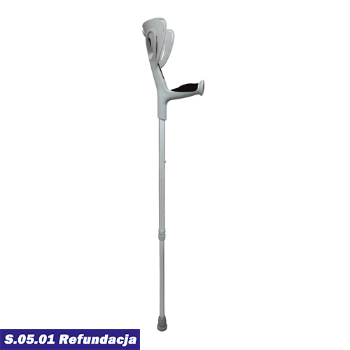 Kula łokciowa aluminiowa z miękkim uchwytem Armedical Softi Szare