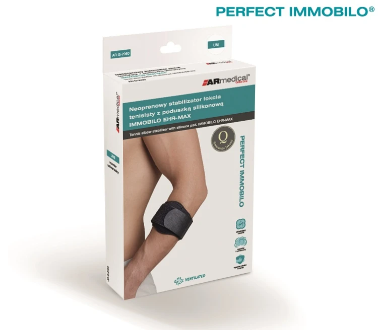 Neoprenowy stabilizator łokcia tenisisty z poduszką silikonową Armedical IMMOBILO EHR-MAX AR-G-2060