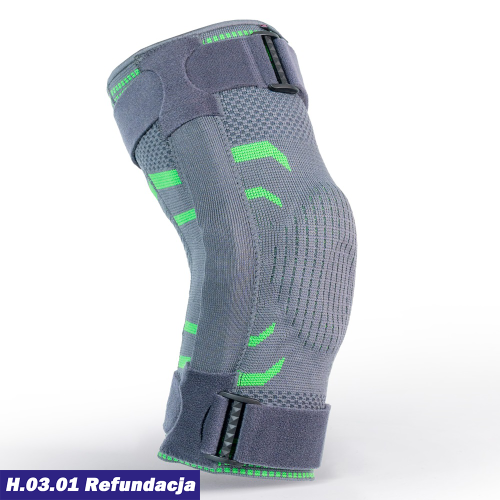 Elastyczny stabilizator stawu kolanowego z zawiasami Reha Fund Genumax Plus O-1210