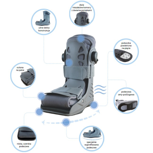 Orteza stopowo goleniowa dwukomorowa wysoka Armedical Walker Dual Comfort AR-608