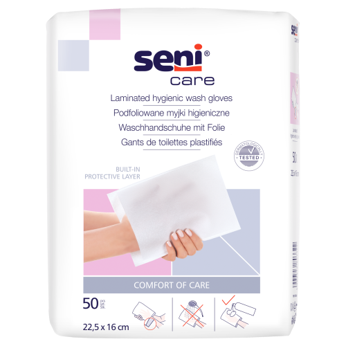 Podfoliowane myjki higieniczne Seni