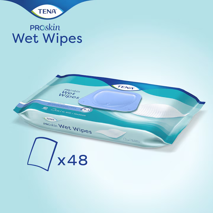 TENA Wet Wipes ProSkin – chusteczki nawilżane 3 w 1