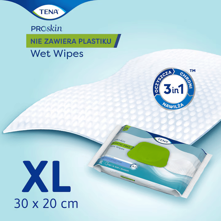 TENA Wet Wipes ProSkin Plastic Free – chusteczki nawilżane bez plastiku