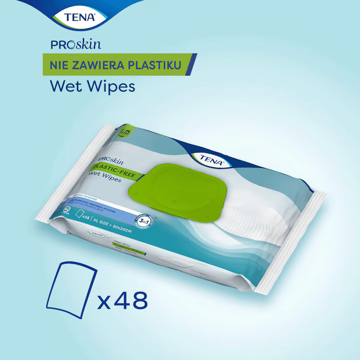 TENA Wet Wipes ProSkin Plastic Free – chusteczki nawilżane bez plastiku